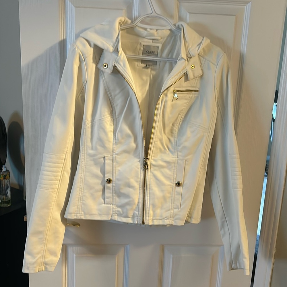 Guess leather look hoodie